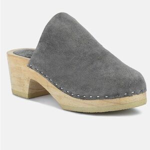Rag & Co DARCIE Grey Suede Clogs Mules Size 40EU